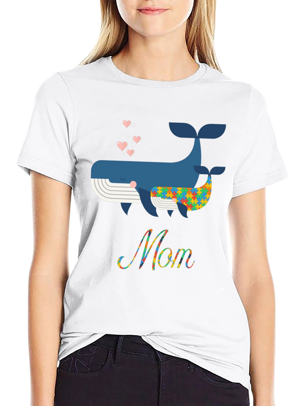 Whale Autism Awareness Mom T-Shirt