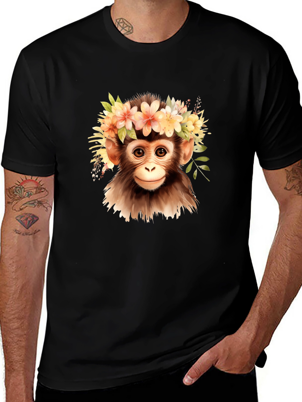 Monkey Flower Crown Graphic Tee