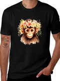Monkey Flower Crown Graphic Tee