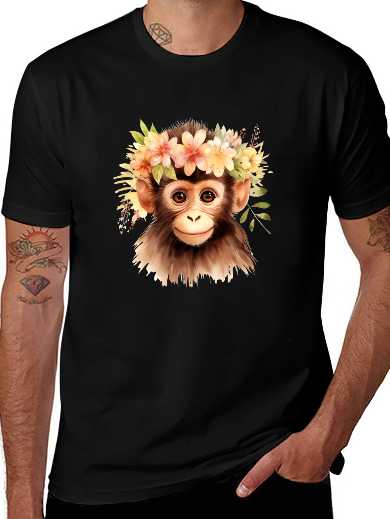 Monkey Flower Crown Graphic Tee