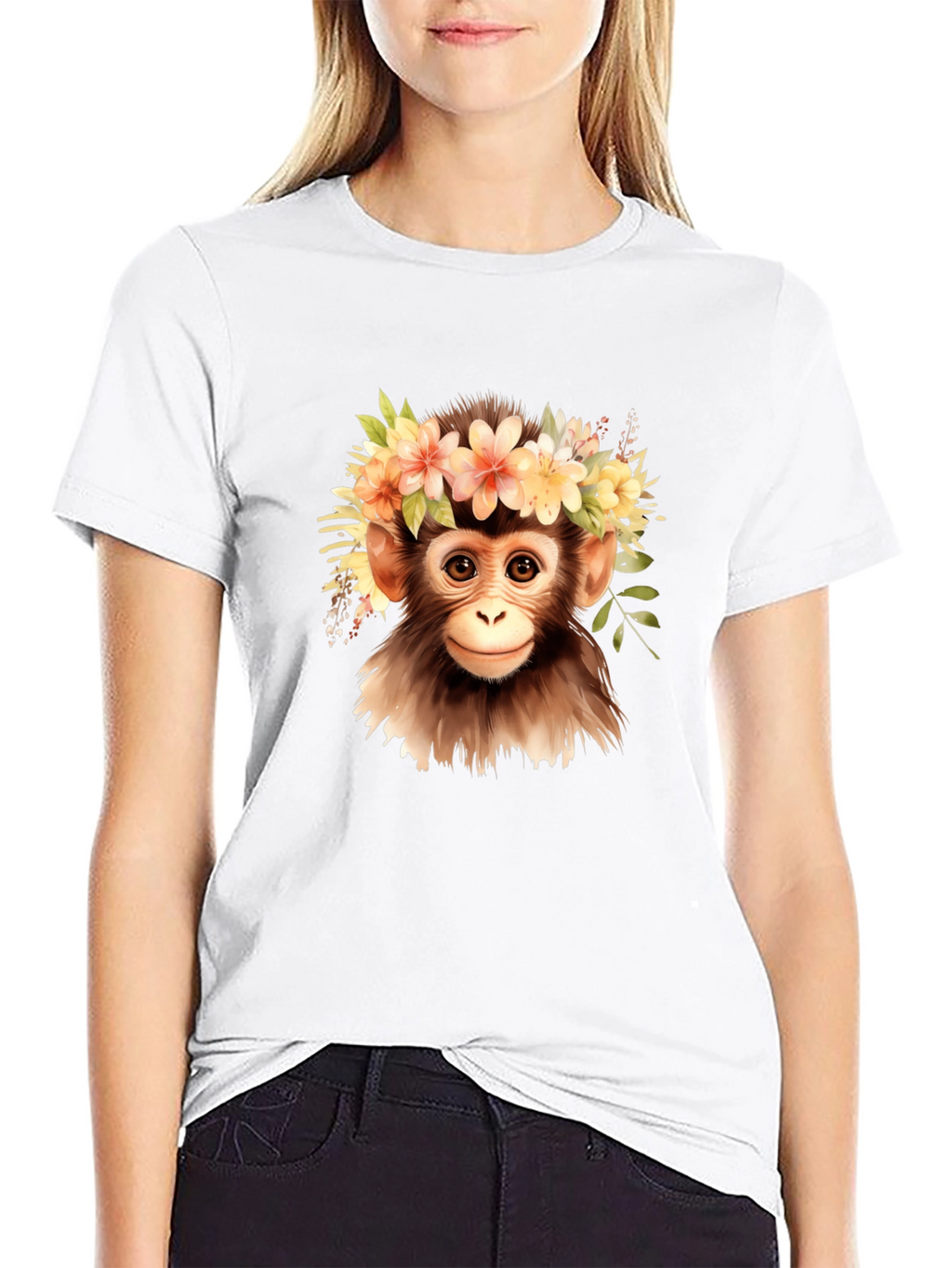 Monkey Flower Crown Graphic Tee