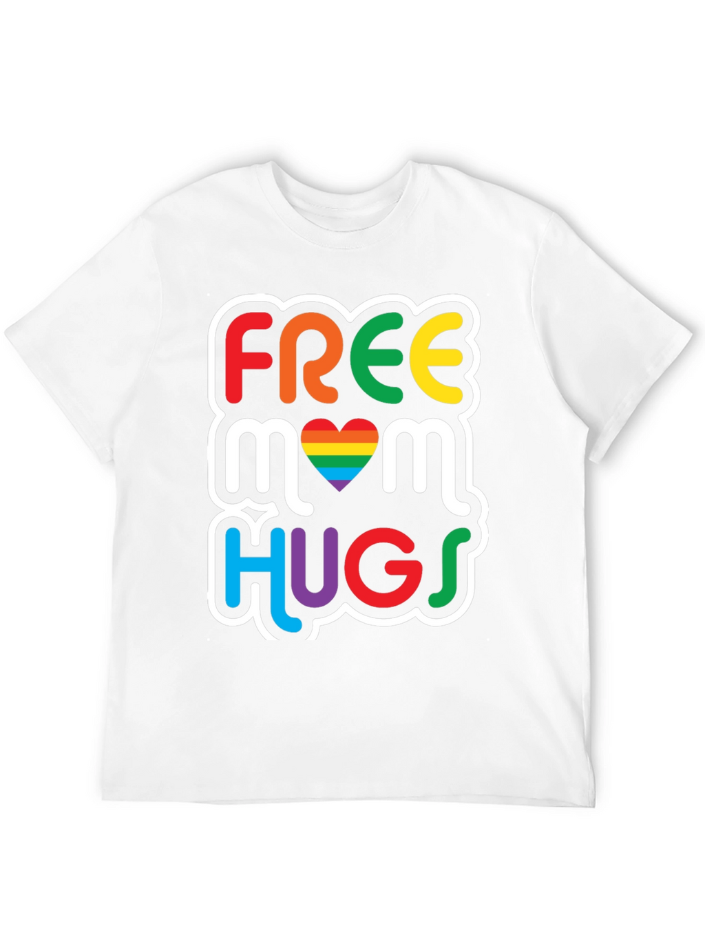 Free Mom Hugs Graphic Tee - Pride Rainbow LGBT
