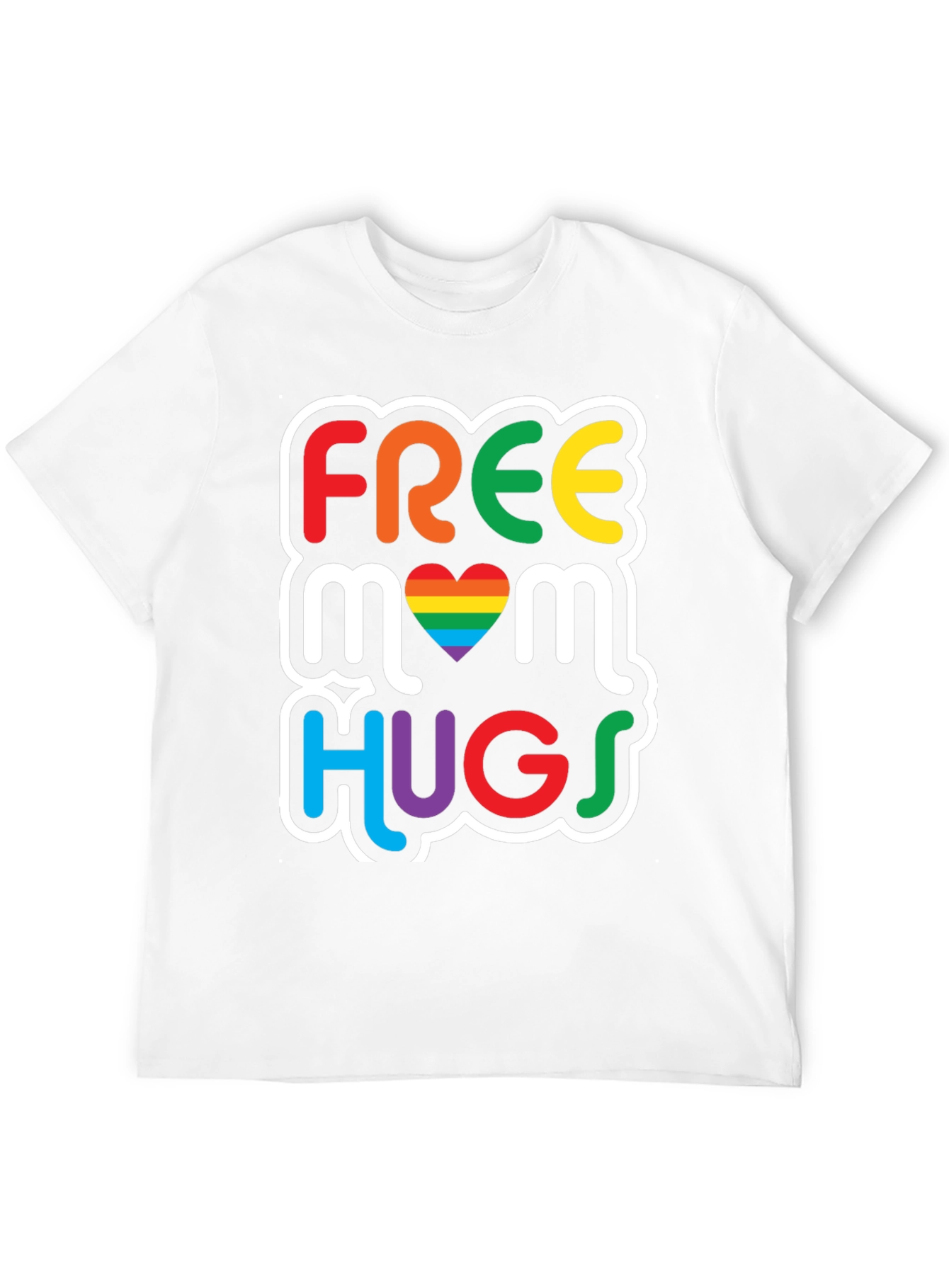 Free Mom Hugs Graphic Tee - Pride Rainbow LGBT