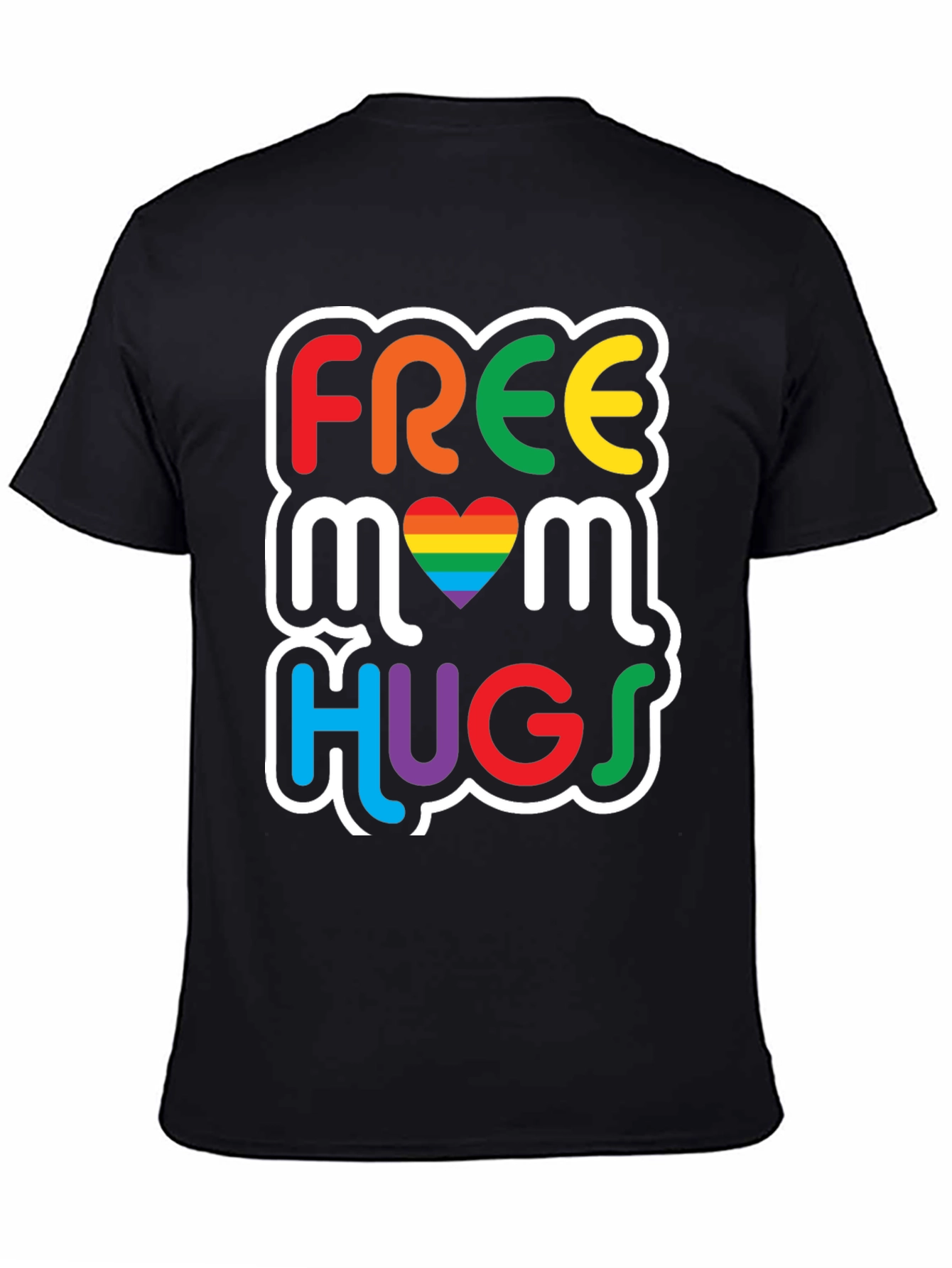 Free Mom Hugs Graphic Tee - Pride Rainbow LGBT