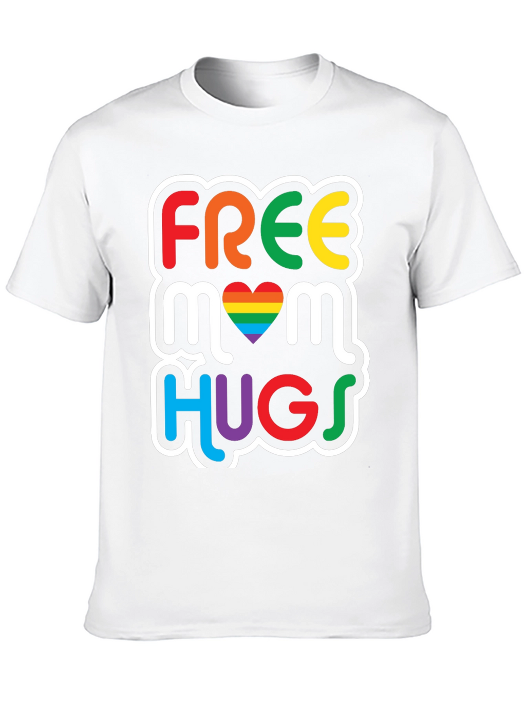 Free Mom Hugs Graphic Tee - Pride Rainbow LGBT