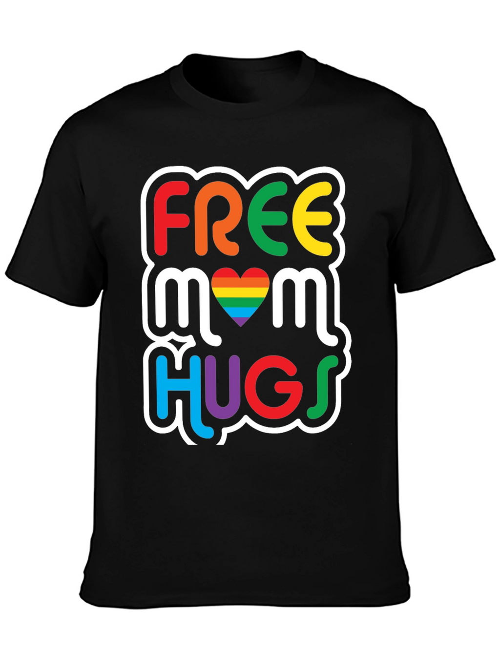 Free Mom Hugs Graphic Tee - Pride Rainbow LGBT