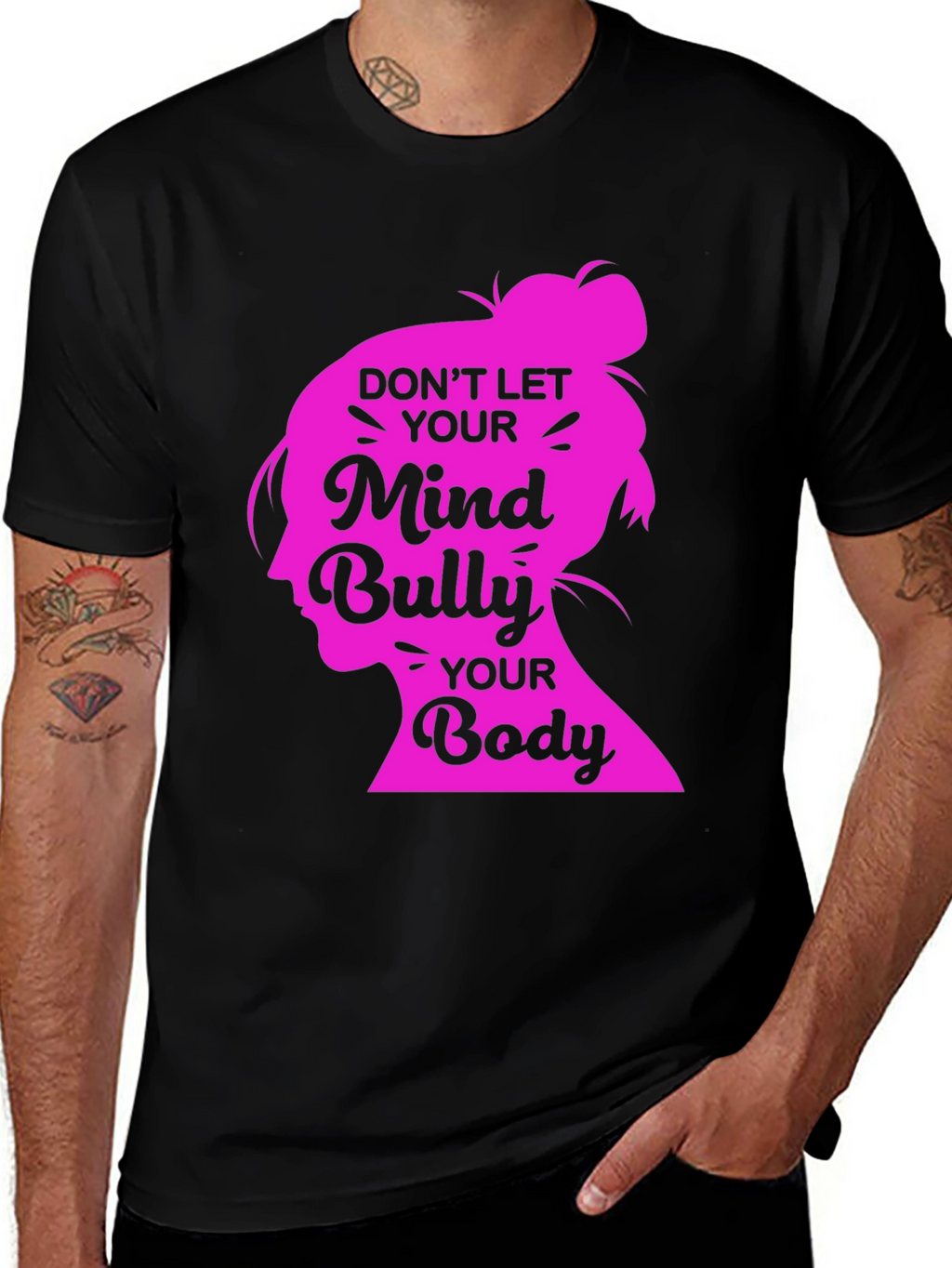 Mind and Body Positive Black T-Shirt
