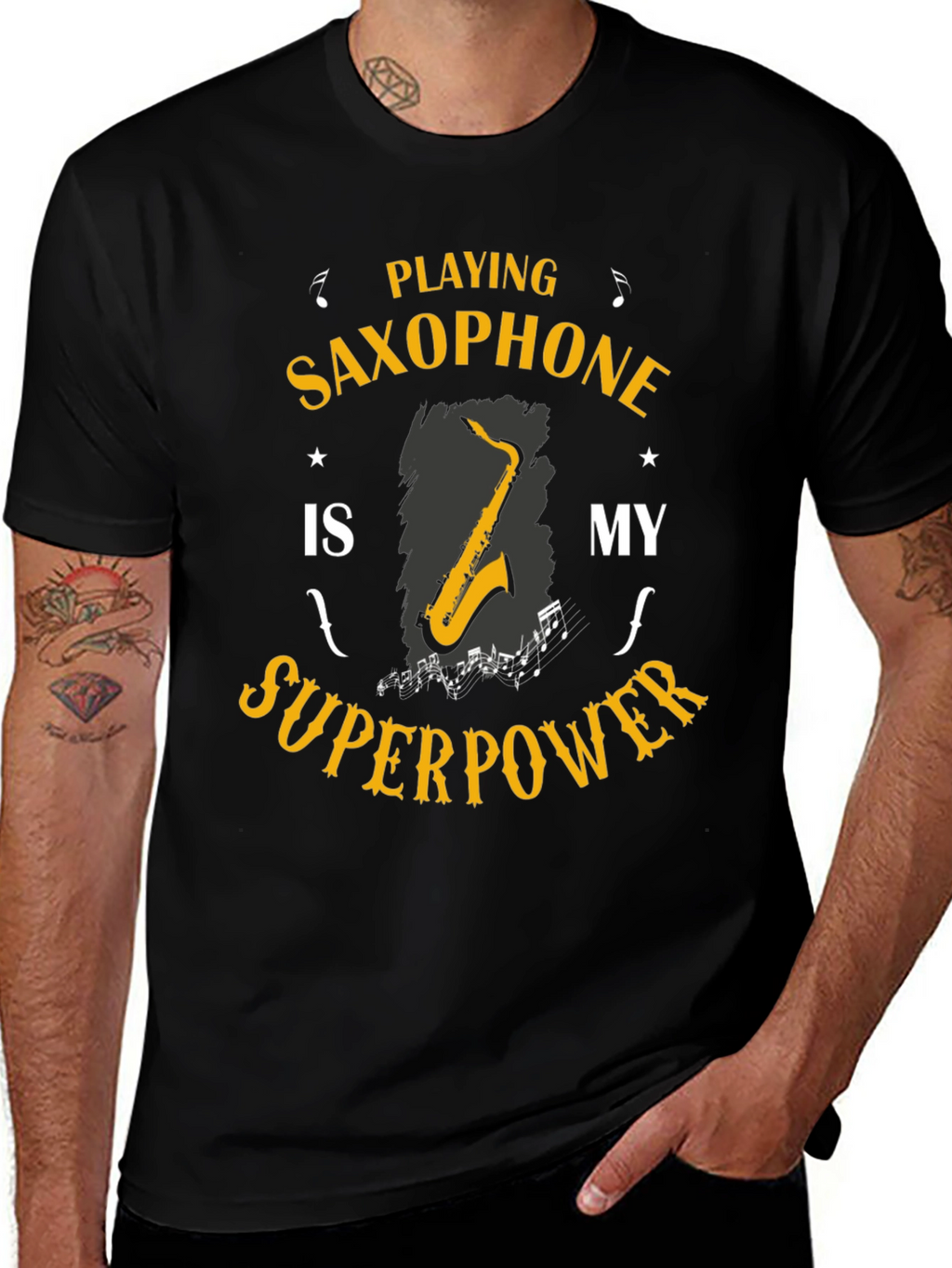 Saxophone Superpower T-Shirt: Musicians Humor Tee