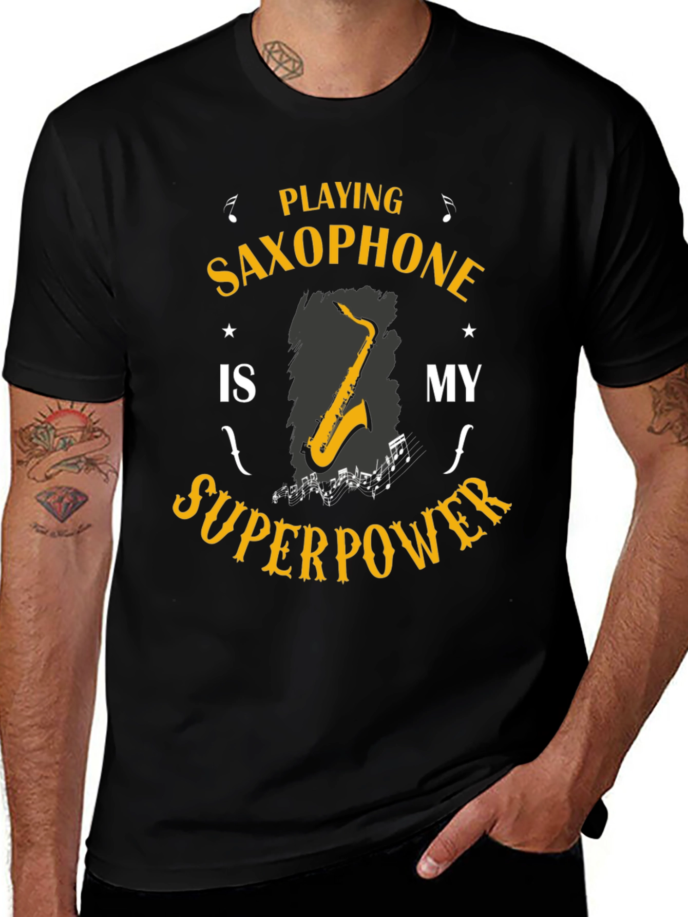 Saxophone Superpower T-Shirt: Musicians Humor Tee