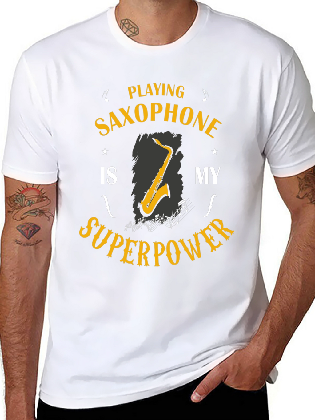 Saxophone Superpower T-Shirt: Musicians Humor Tee