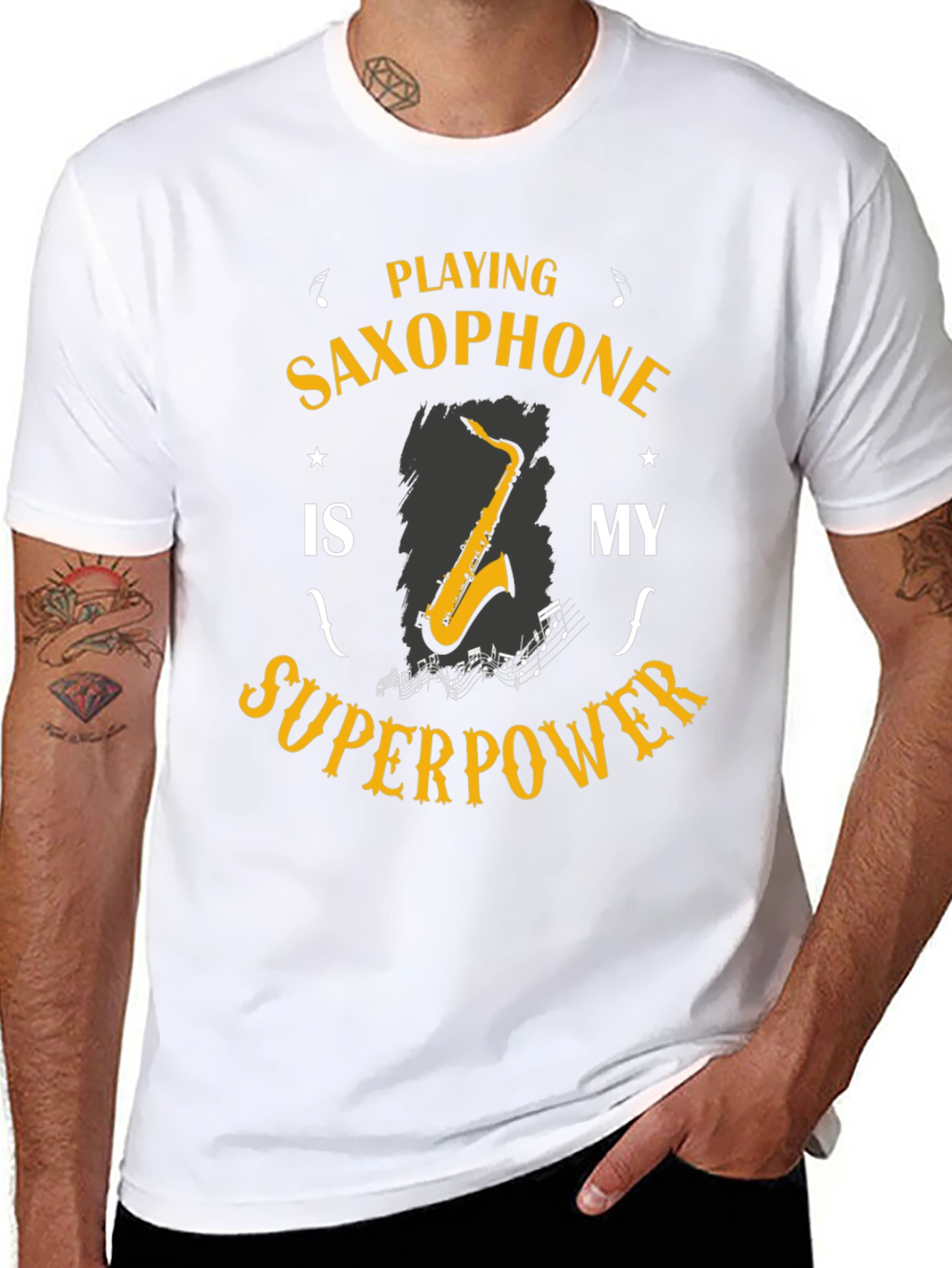 Saxophone Superpower T-Shirt: Musicians Humor Tee