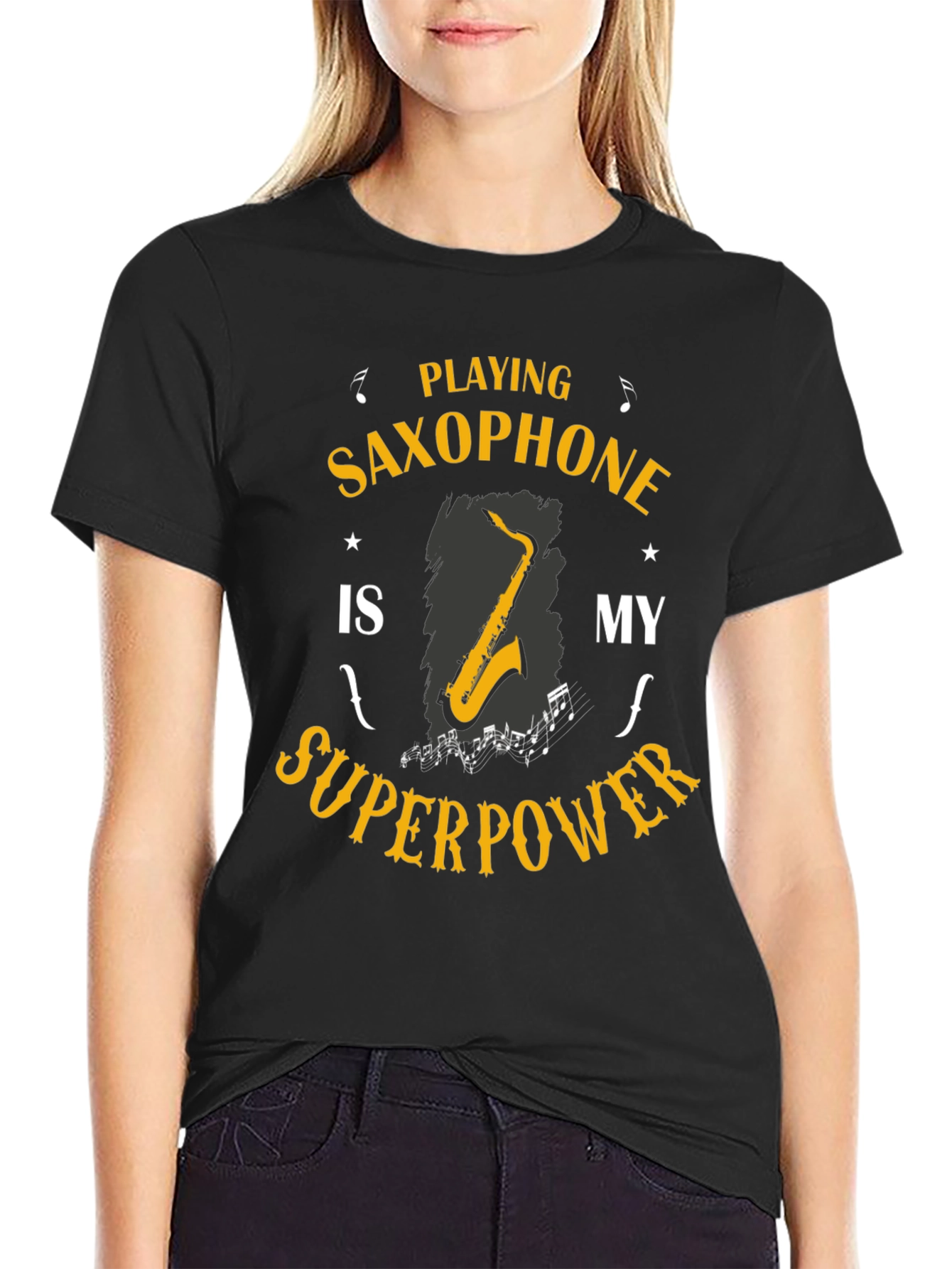 Saxophone Superpower T-Shirt: Musicians Humor Tee