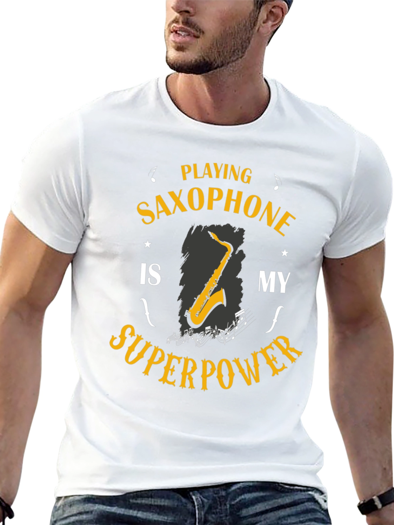 Saxophone Superpower T-Shirt: Musicians Humor Tee