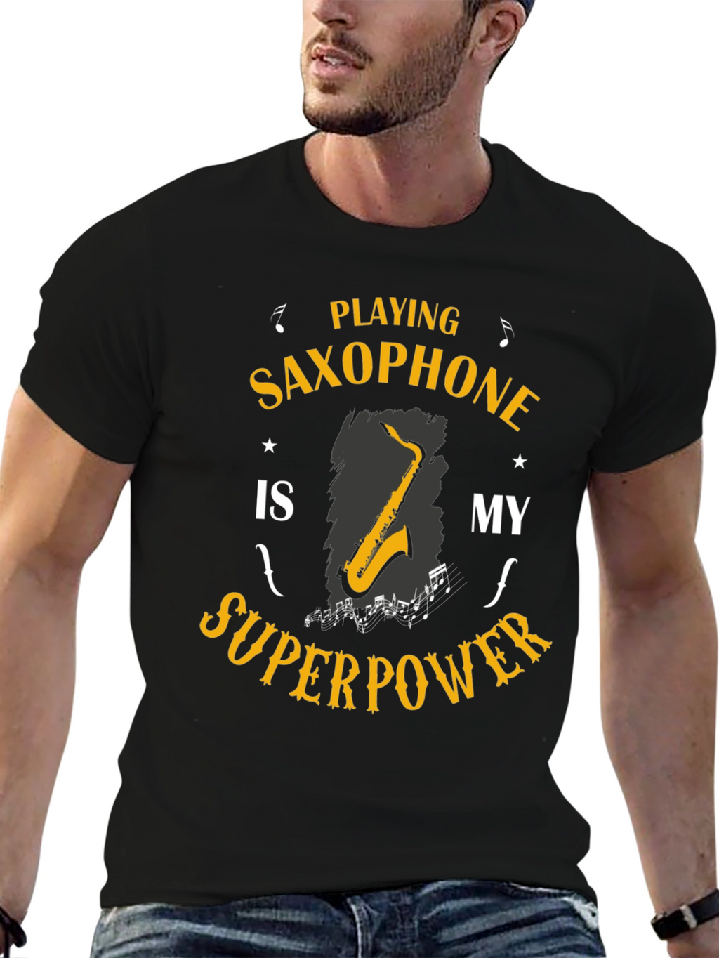 Saxophone Superpower T-Shirt: Musicians Humor Tee