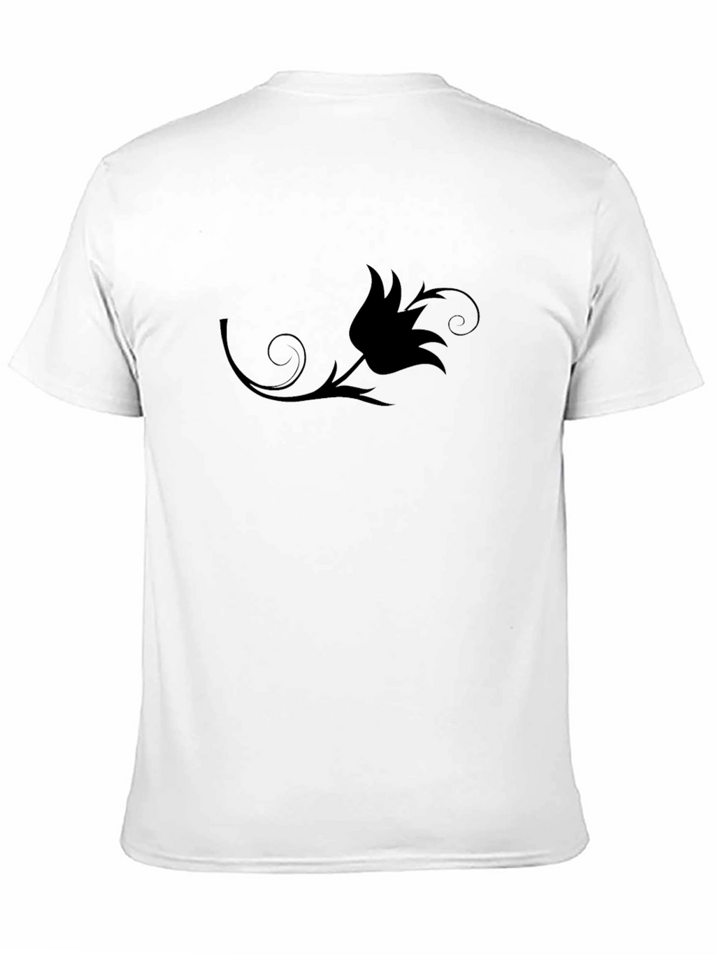 Mens Black T-Shirt with Floral Design