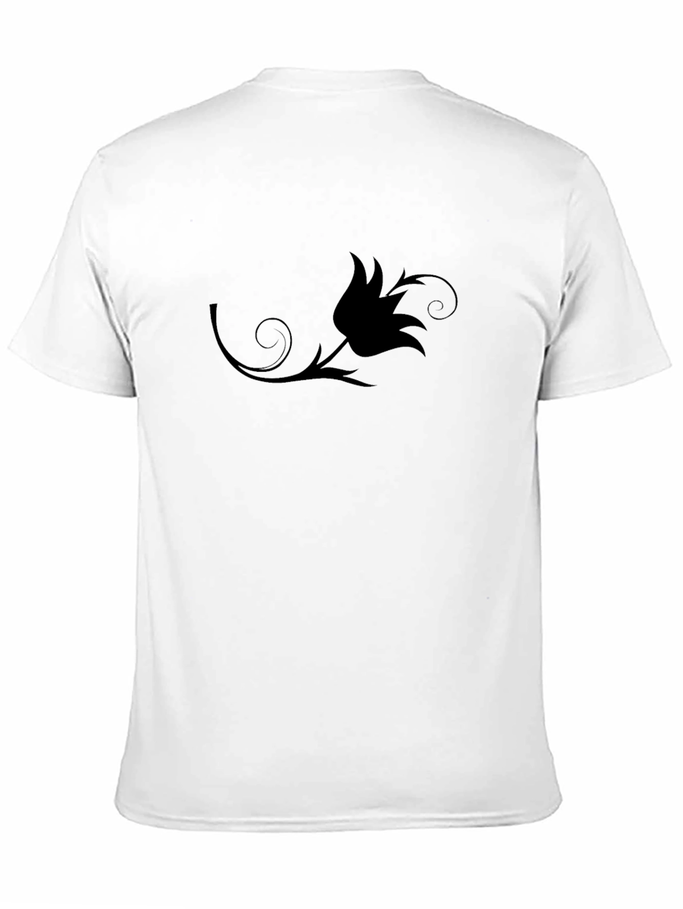 Mens Black T-Shirt with Floral Design