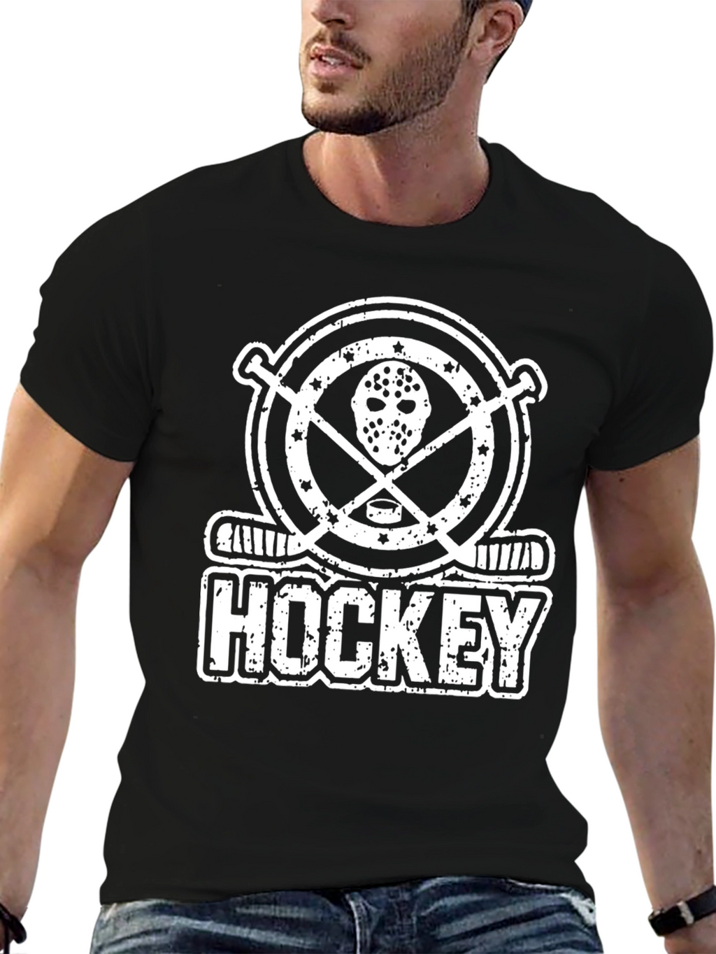 Hockey Graphic T-Shirt - Sporty Black Tee