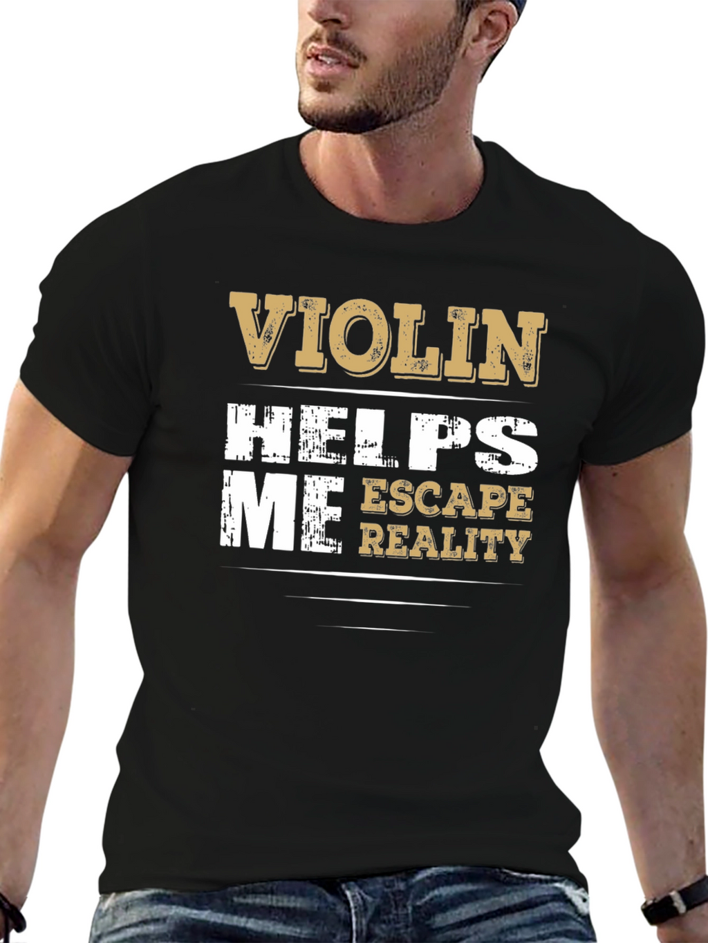 Violin Helps Me Escape Reality Graphic T-Shirt