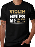 Violin Helps Me Escape Reality Graphic T-Shirt
