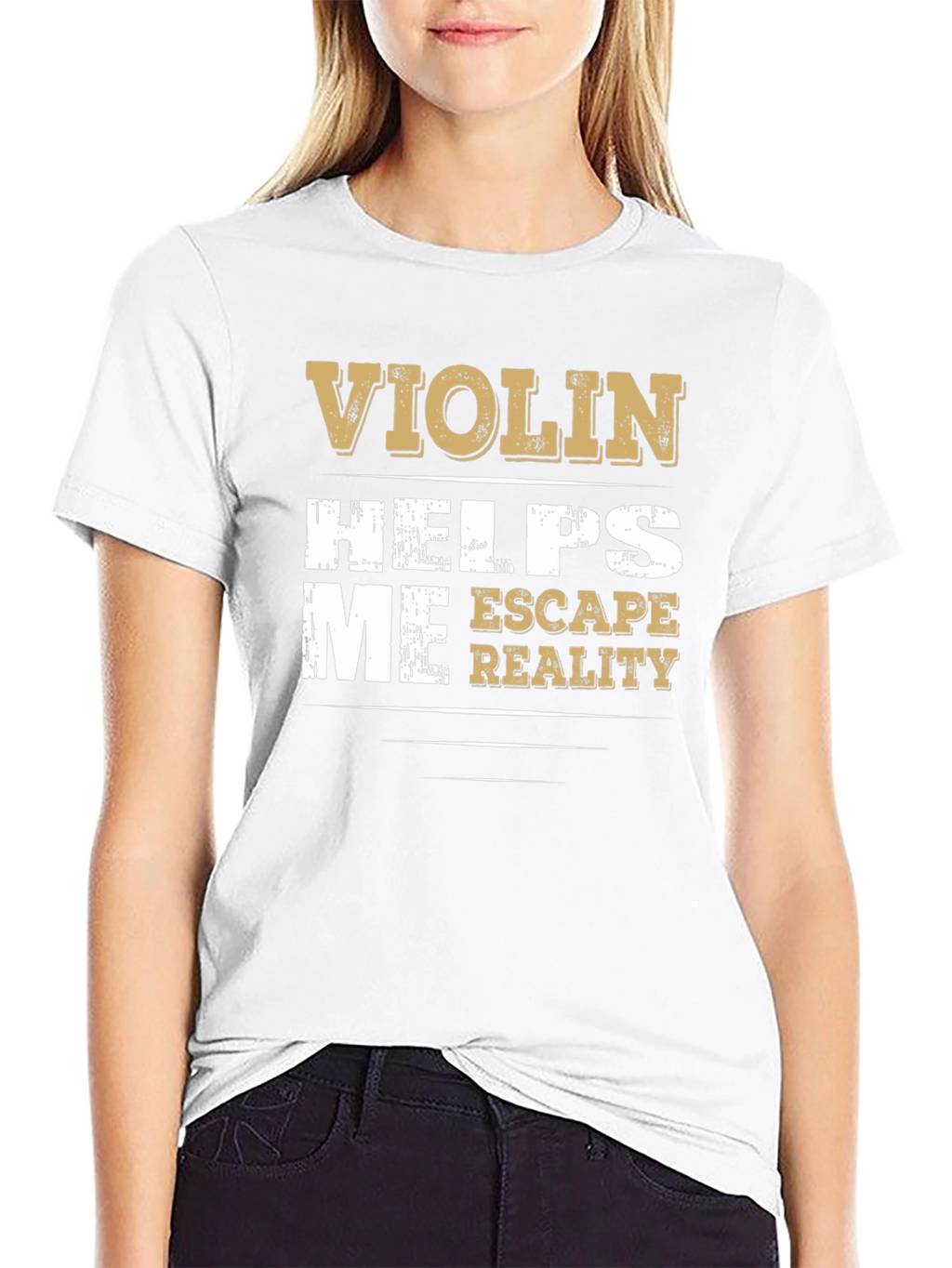 Violin Helps Me Escape Reality Graphic T-Shirt