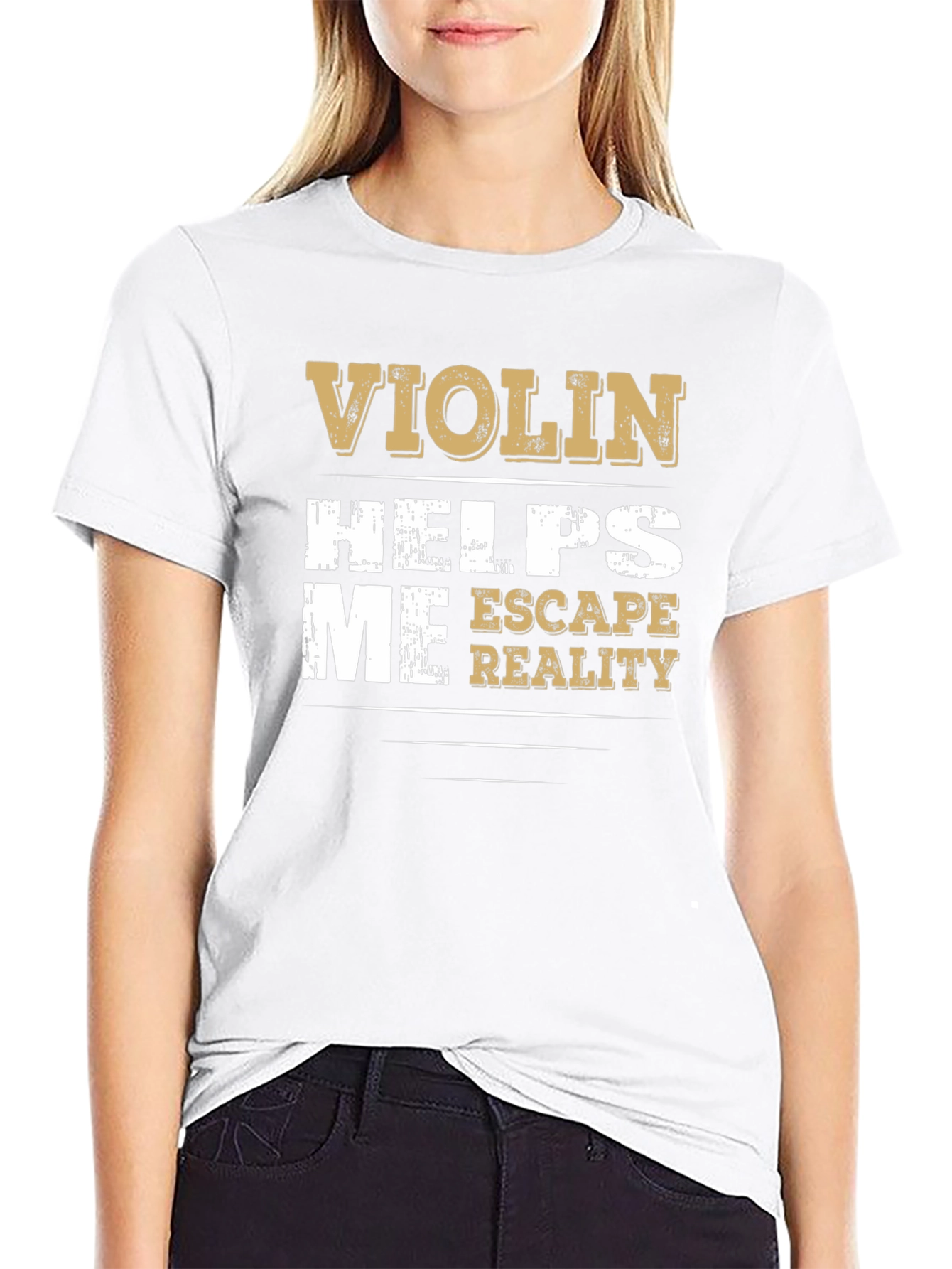Violin Helps Me Escape Reality Graphic T-Shirt