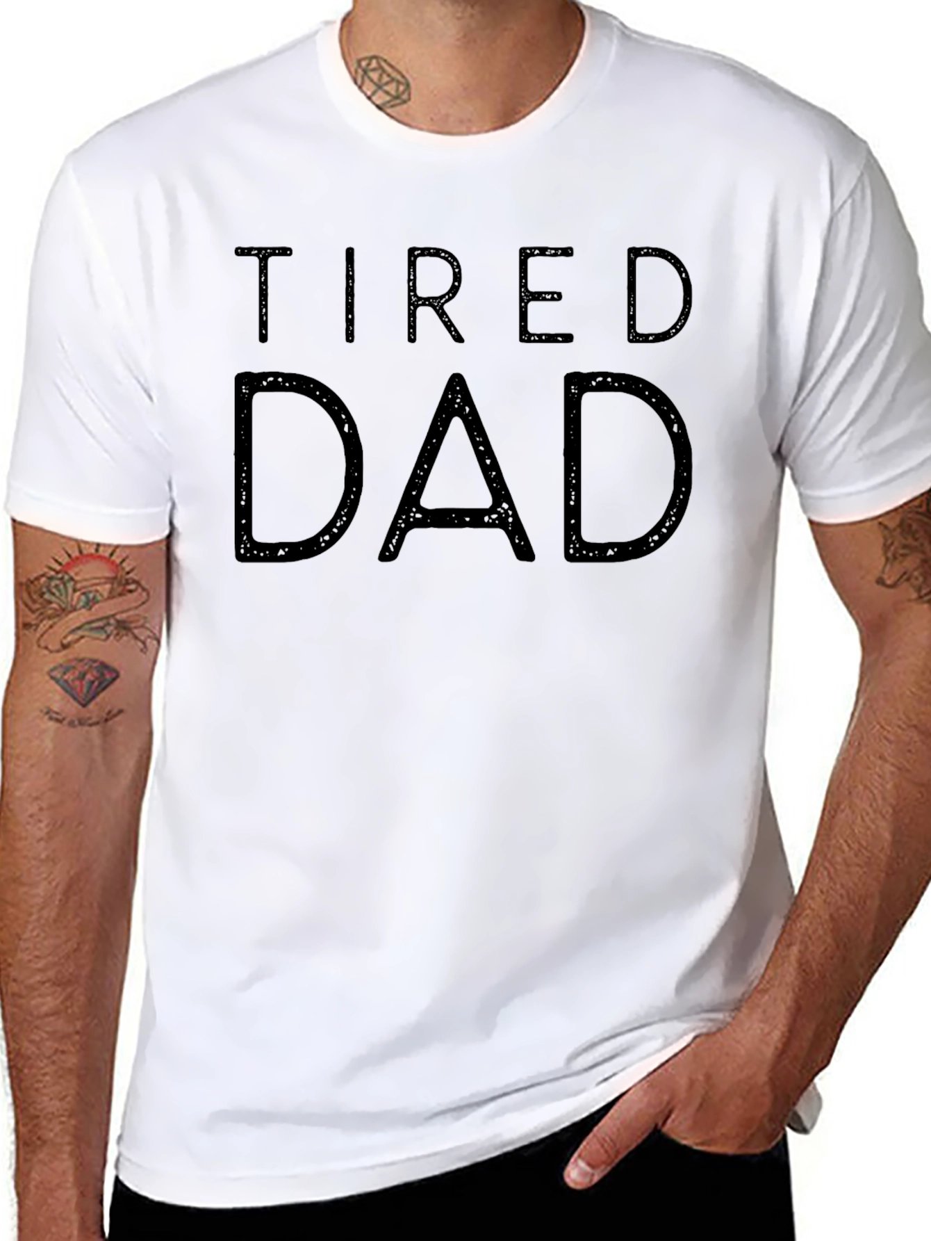 Tired Dad Black Graphic Tee
