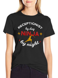 Receptionist Ninja Graphic T-Shirt