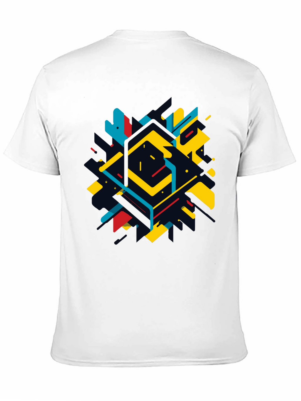 Geometric Abstract Graphic Black T-Shirt