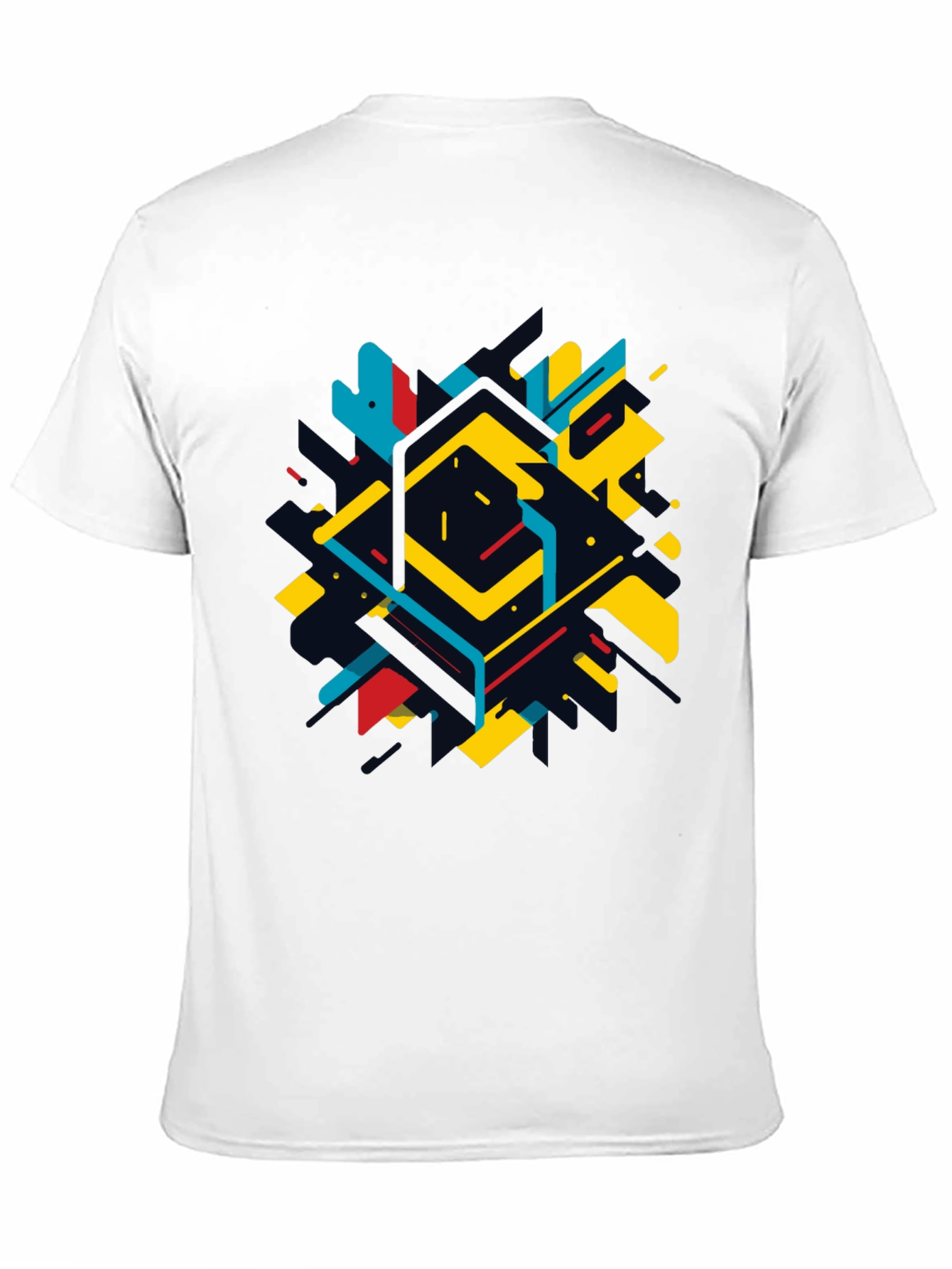 Geometric Abstract Graphic Black T-Shirt