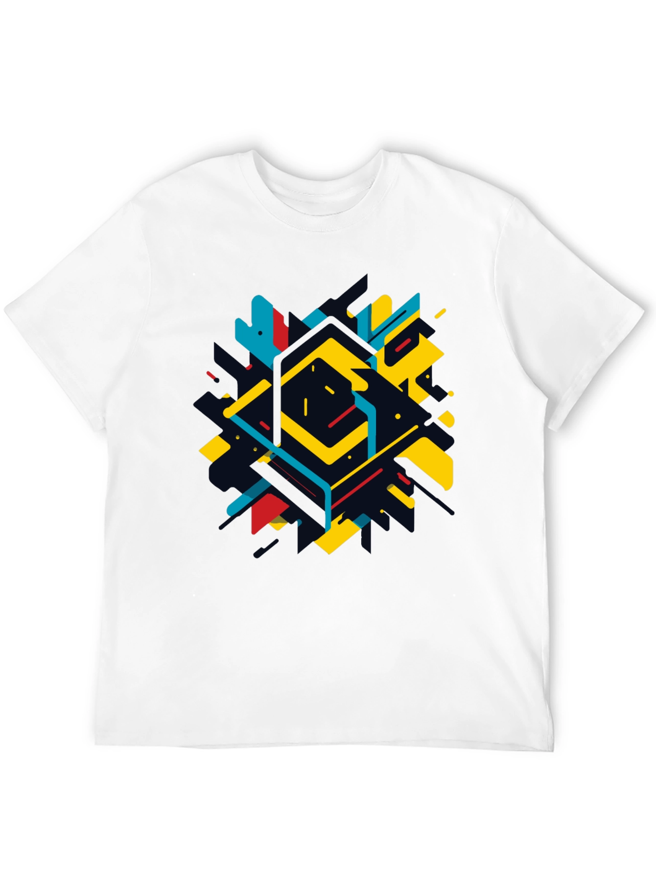 Geometric Abstract Graphic Black T-Shirt
