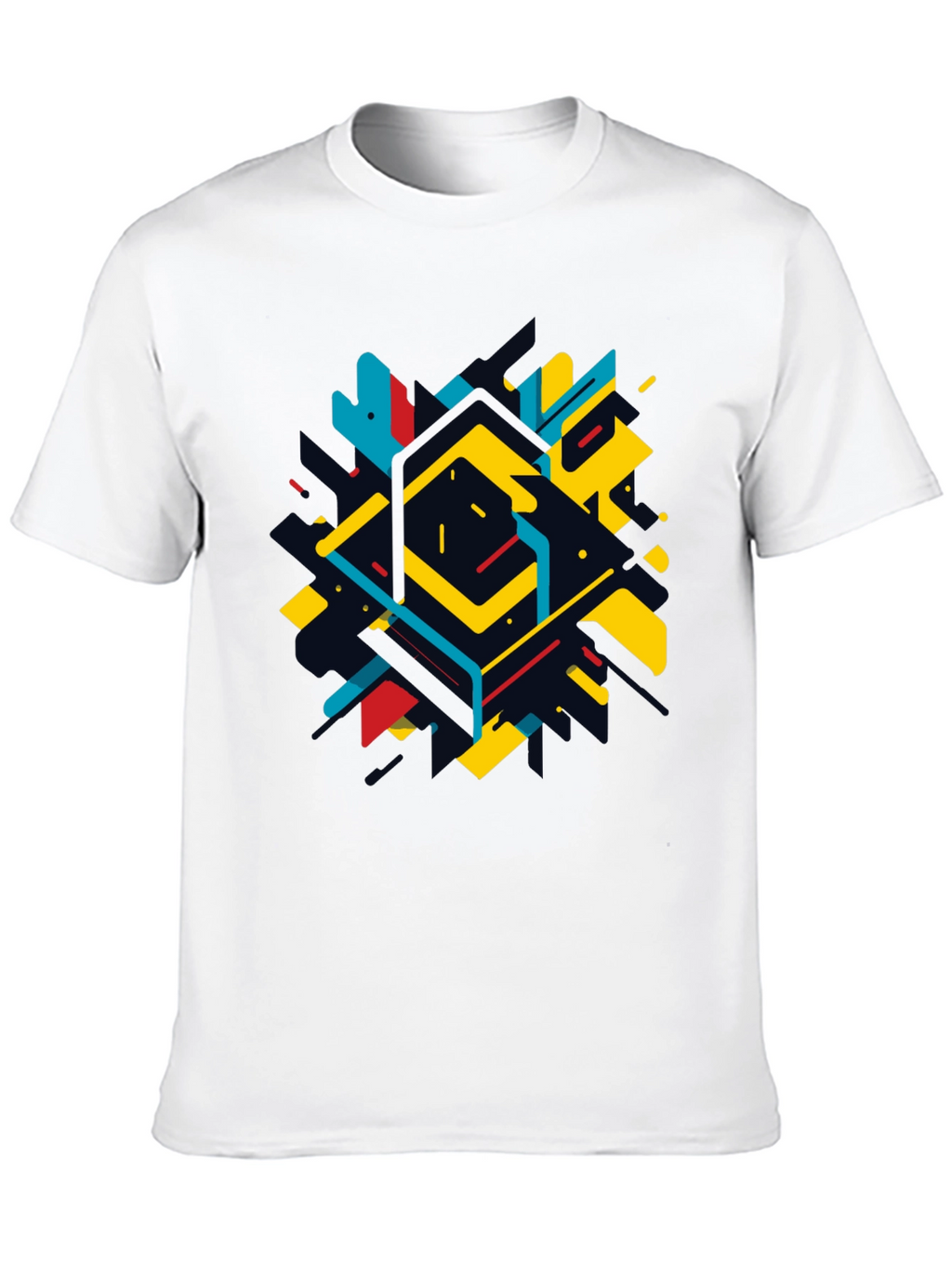 Geometric Abstract Graphic Black T-Shirt
