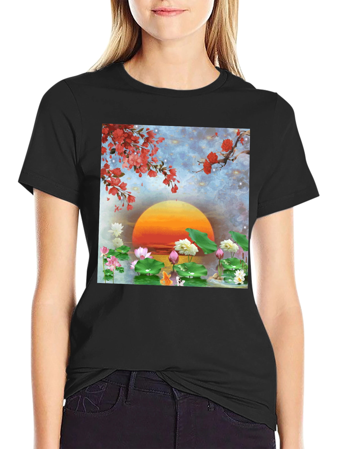 Lotus Sunset Graphic Tee