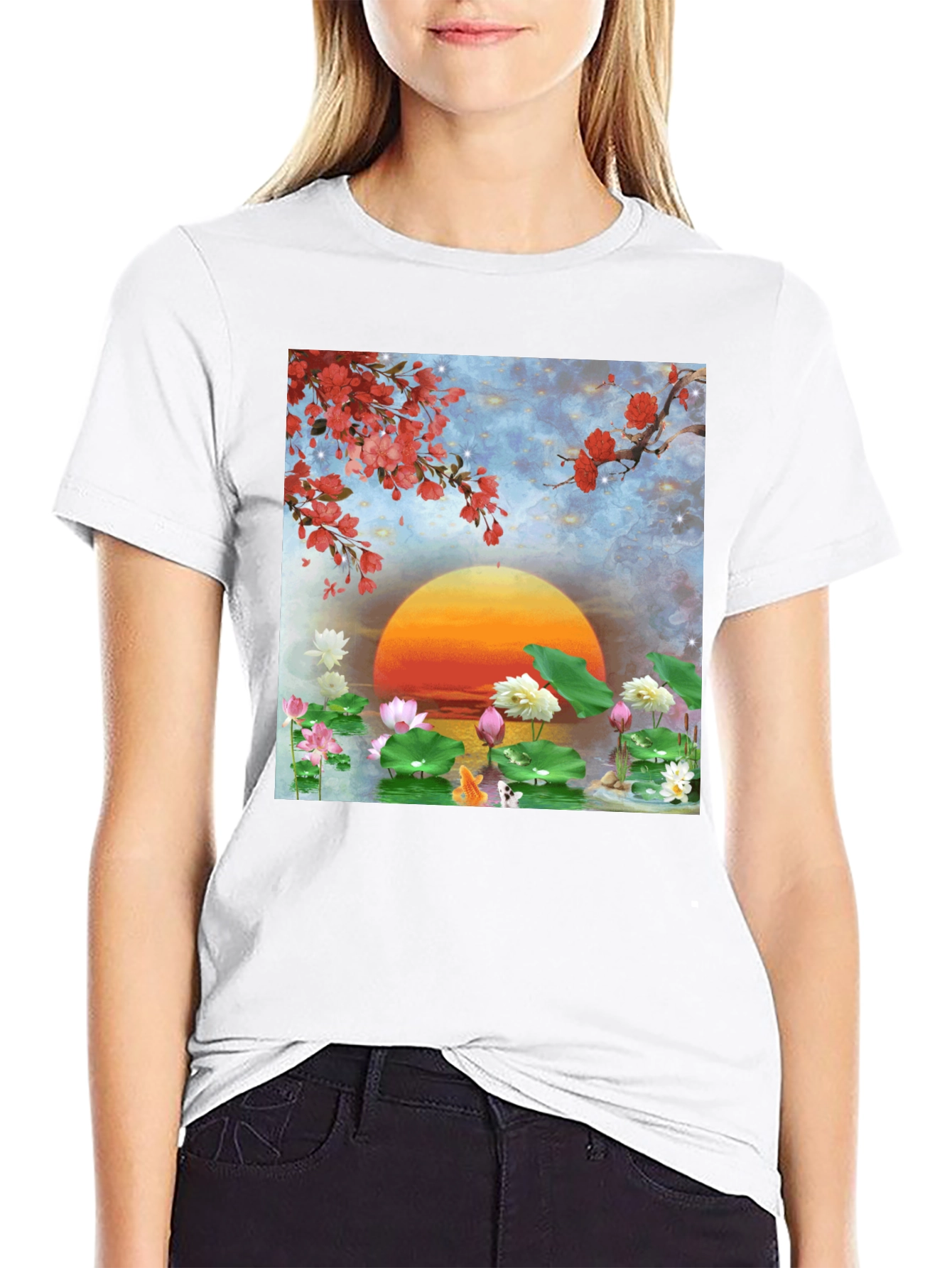 Lotus Sunset Graphic Tee
