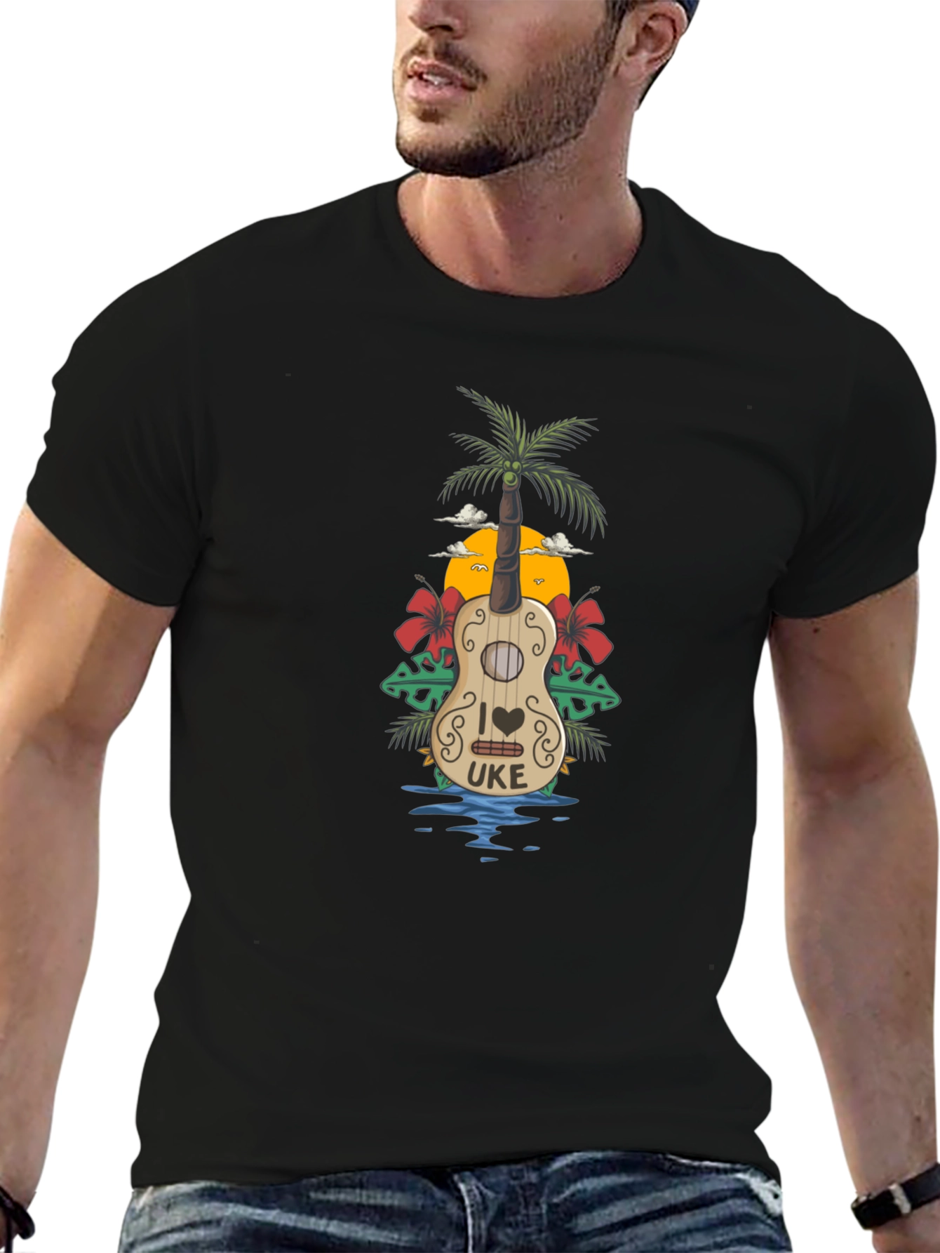 Tropical Ukulele T-Shirt Summer Vibe Tee