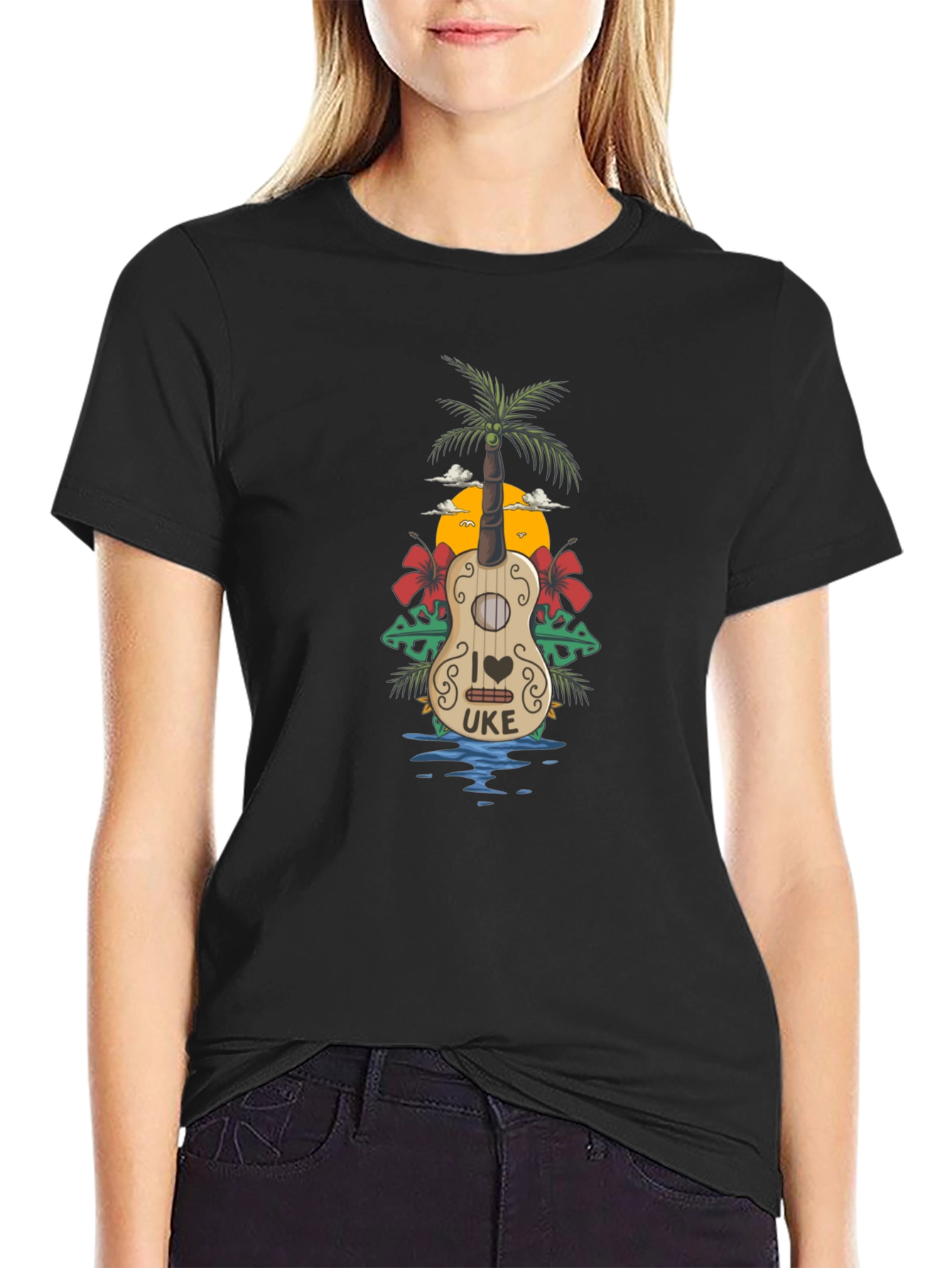 Tropical Ukulele T-Shirt Summer Vibe Tee