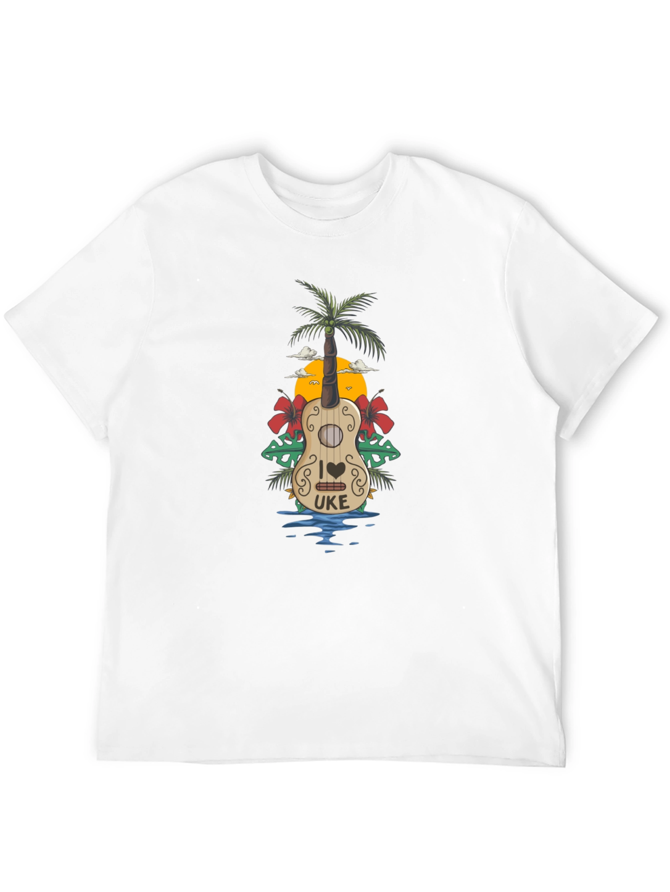 Tropical Ukulele T-Shirt Summer Vibe Tee