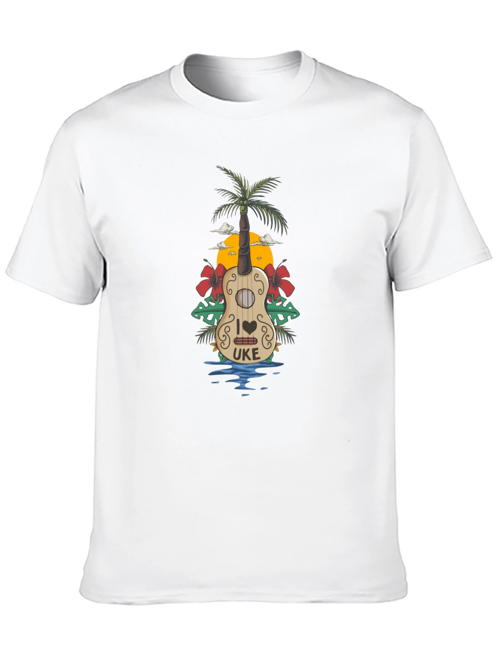 Tropical Ukulele T-Shirt Summer Vibe Tee