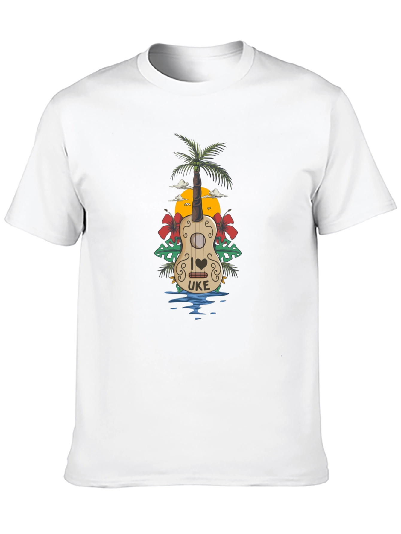 Tropical Ukulele T-Shirt Summer Vibe Tee
