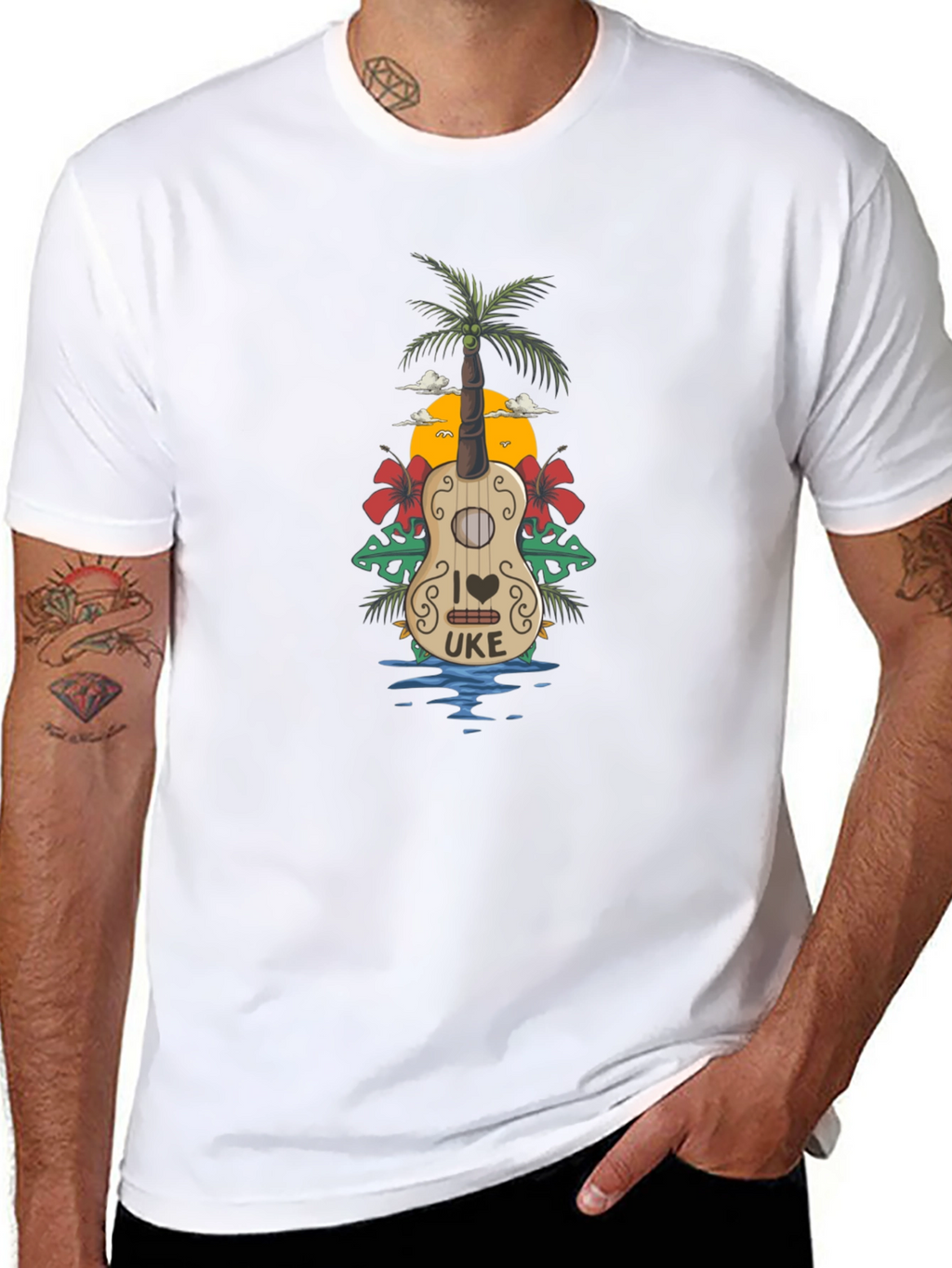 Tropical Ukulele T-Shirt Summer Vibe Tee