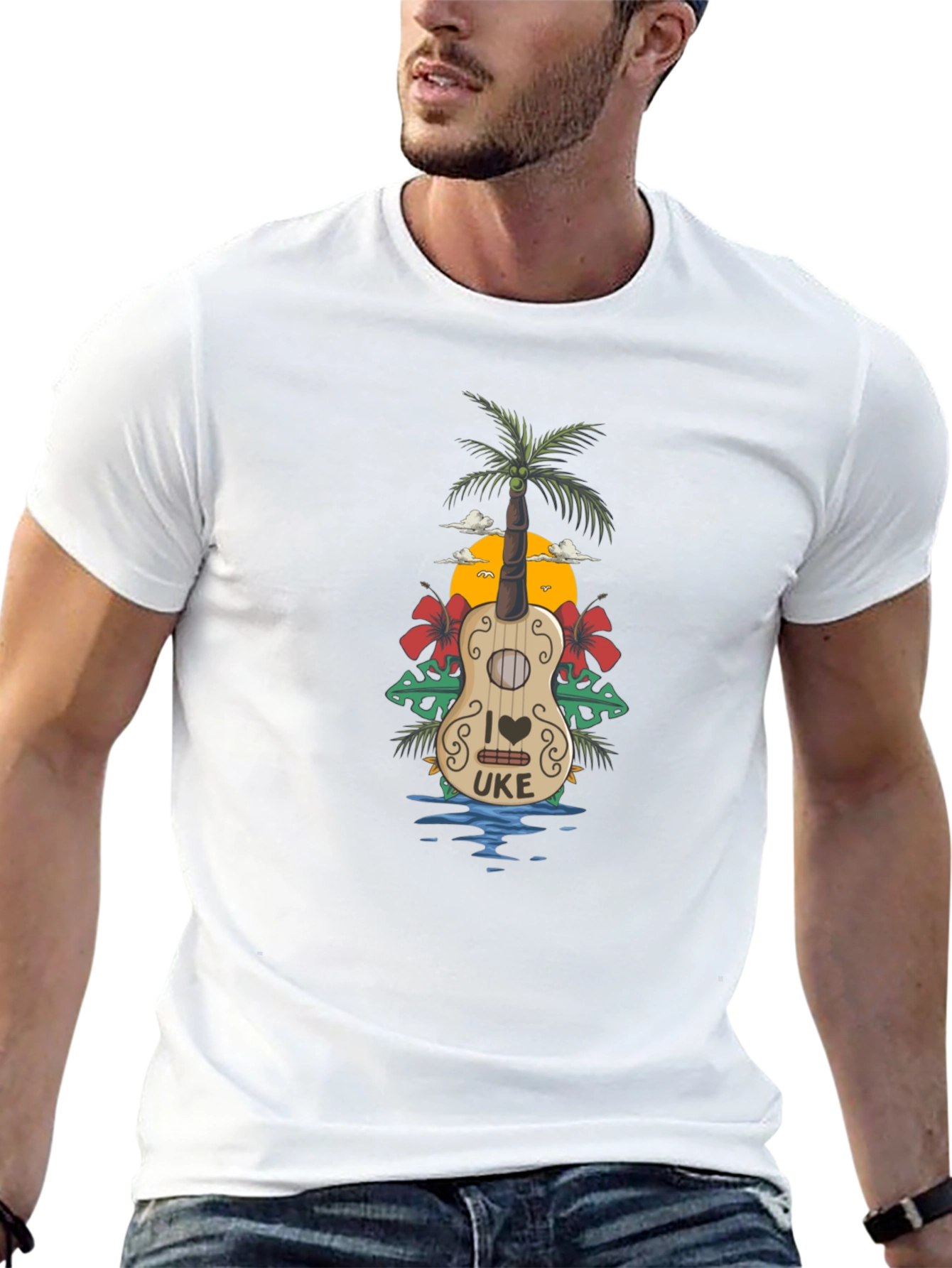 Tropical Ukulele T-Shirt Summer Vibe Tee