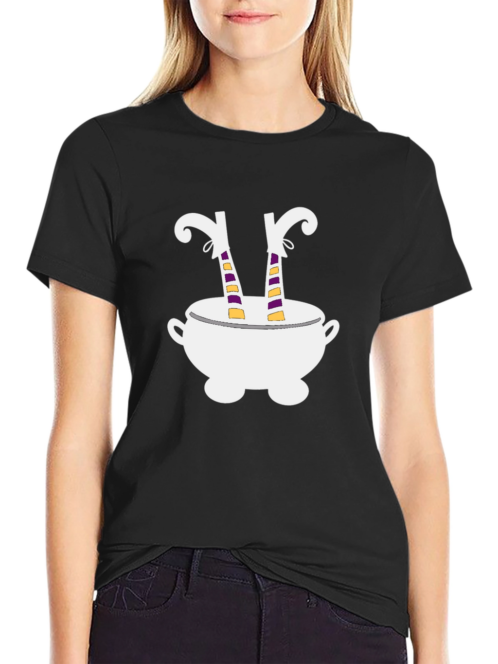 Witch Legs Cauldron T-Shirt Halloween