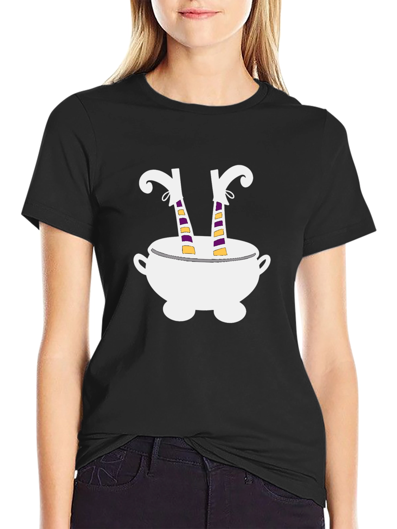 Witch Legs Cauldron T-Shirt Halloween