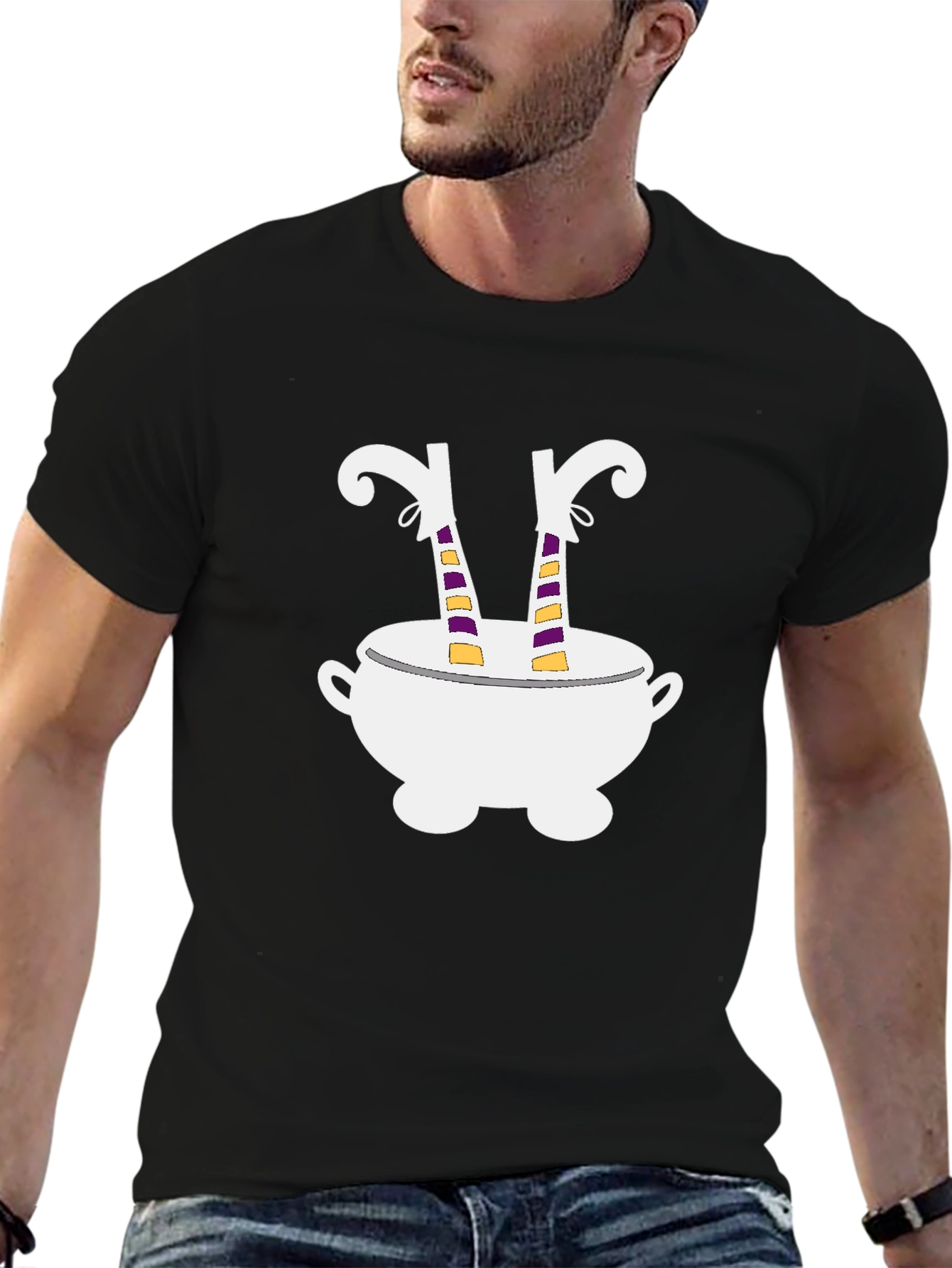 Witch Legs Cauldron T-Shirt Halloween