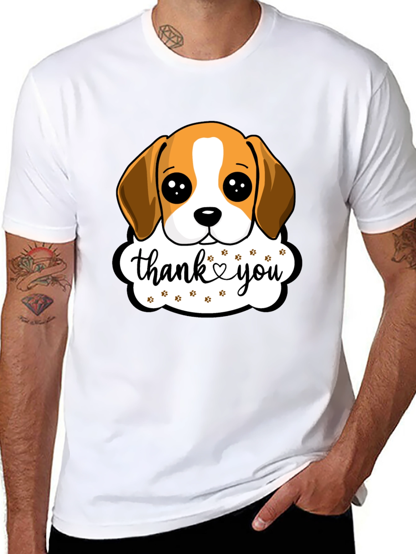 Cute Dog Thank You Graphic Tee
