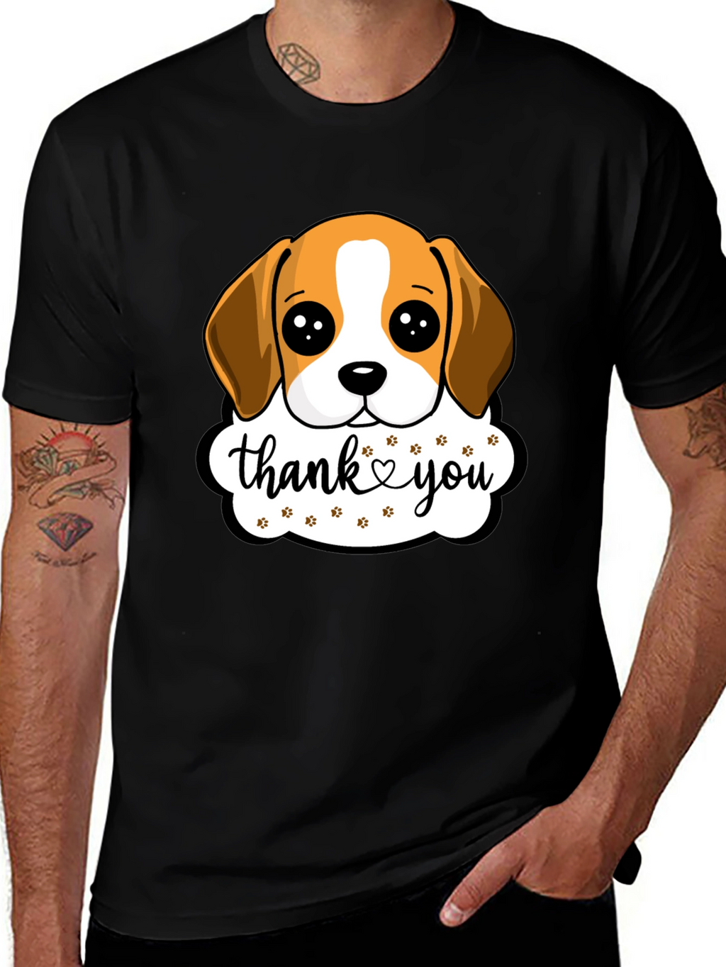 Cute Dog Thank You Graphic Tee