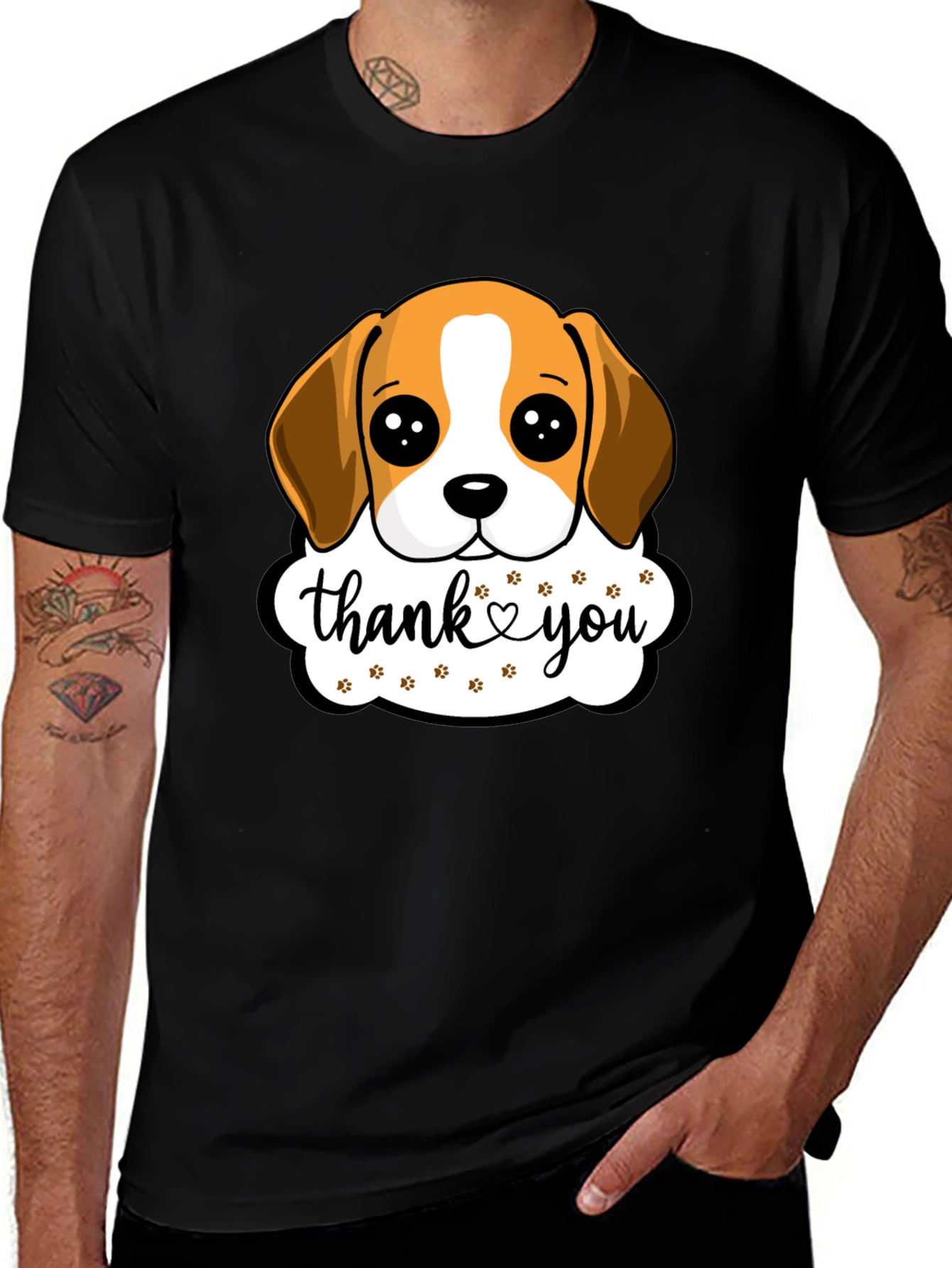 Cute Dog Thank You Graphic Tee
