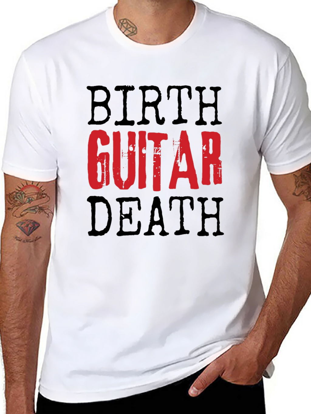 Birth Guitar Death T-Shirt - Musician Graphic Tee