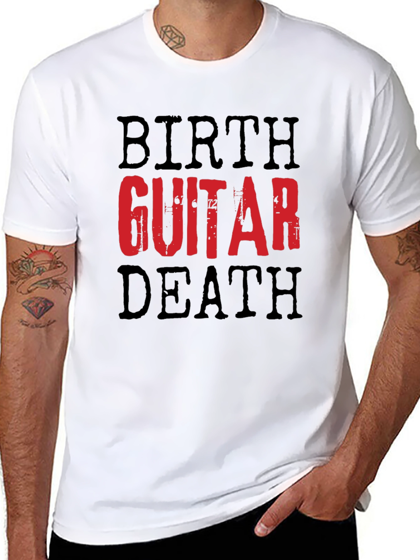 Birth Guitar Death T-Shirt - Musician Graphic Tee