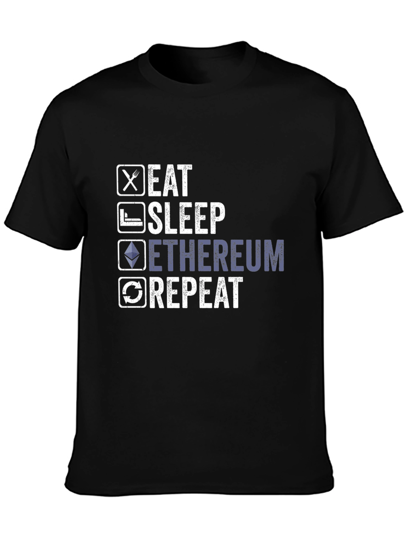 Eat Sleep Ethereum Repeat Graphic Tee