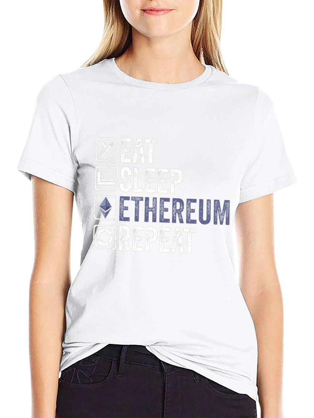 Eat Sleep Ethereum Repeat Graphic Tee